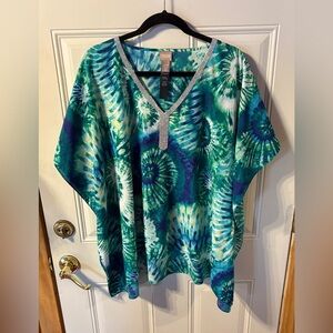 Chico's Vibrant Blue and Green Tunic Size Small/Medium